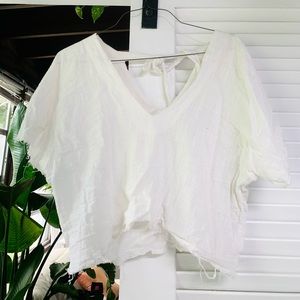 Rue Stiic White 100% Cotton Cropped Blouse